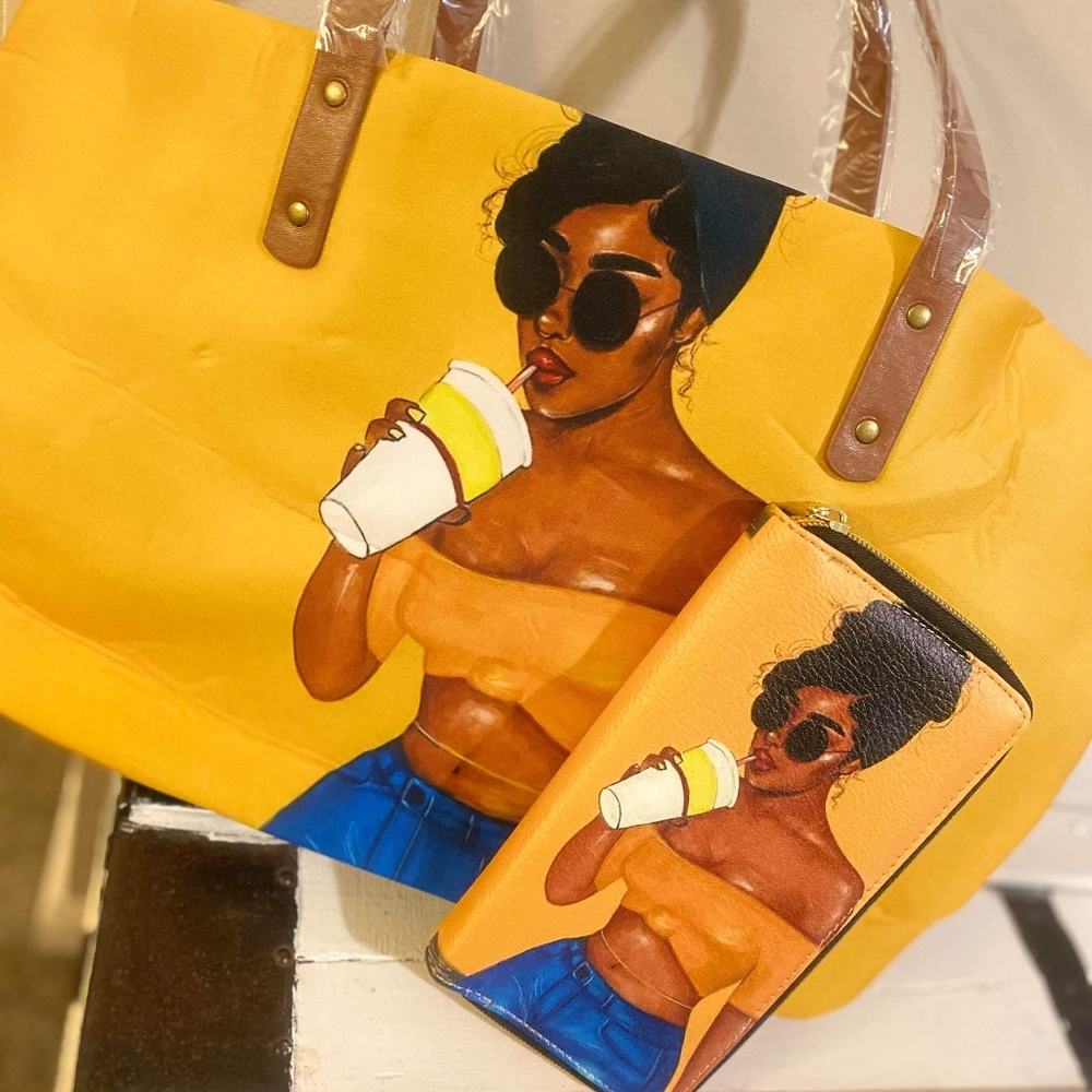 Beautiful Yellow Tote Bag Purse